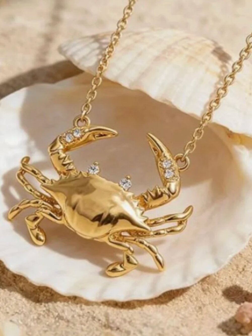 Anthro Gold Crab Pearl Necklace Choker